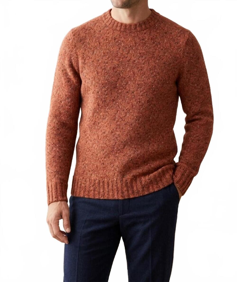 NEW SMARTWOOL heavy crew sweater in pecan brown heather